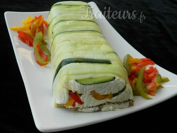 Terrine de chèvre à la courgette et aux poivrons