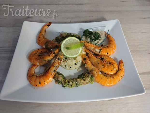 risotto au lait de coco et ces gambas 