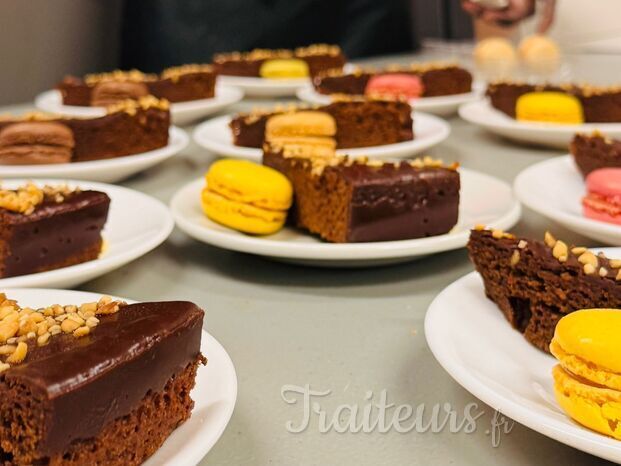 Fondants au chocolat et macarons